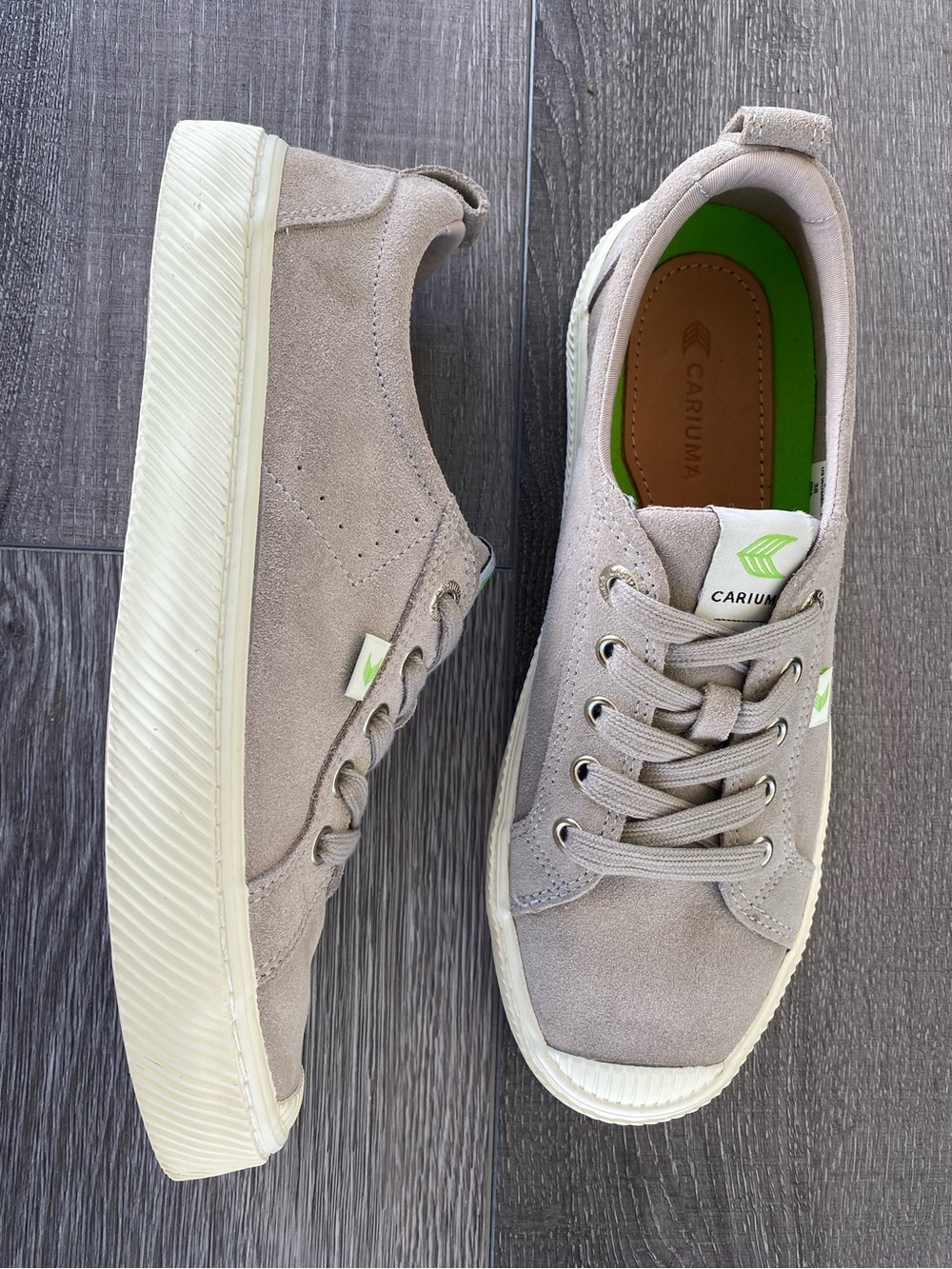 Cariuma Oca Low Gray Suede Sneakers Women's 9 / Men's 7.5 Sustainable Low Top - Picture 2 of 14